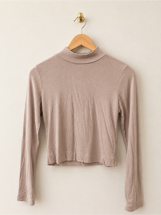 Shinestar Tops - Shinestar Ribbed Mock Neck Long Sleeve Top Blush Pink Size Large